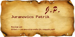 Juranovics Patrik névjegykártya